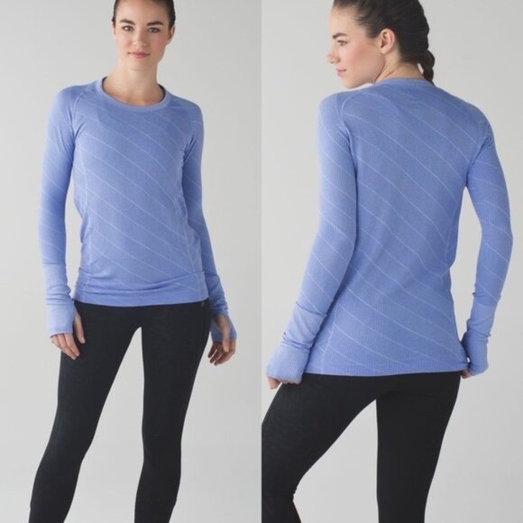 Lululemon Swiftly Tech Long Sleeve Crew Heathered Lullaby (First Release) Sz 6 - Picture 8 of 8